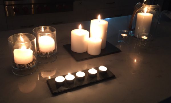 Candlelight in a power outage